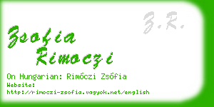 zsofia rimoczi business card